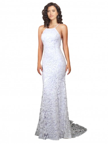 Melhores Sem Mangas Branco Lombar Bainha Decote Alto Vestidos de Noiva