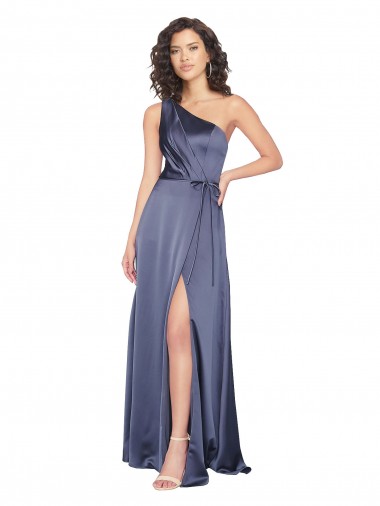Melhores Sem Mangas Crepúsculo Linha A Um Ombro Vestidos de Madrinha / Vestidos de Noite / Vestidos de Festa