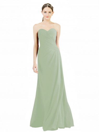 Melhores Sem Mangas Fumo Verde Linha A Amor Vestidos de Madrinha