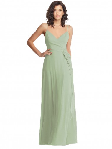 Melhores Sem Mangas Fumo Verde Trombeta Alças finas Vestidos de Madrinha / Vestidos de Noite