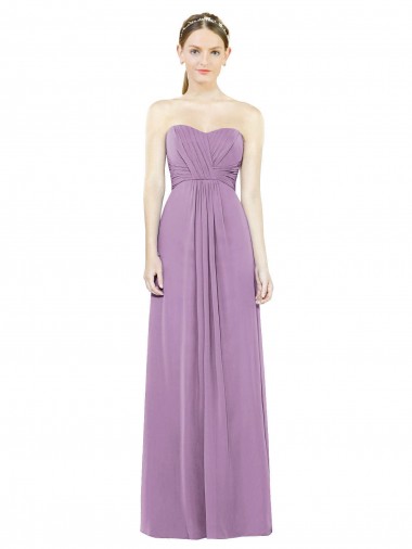 Melhores Sem Mangas Lavanda Escura Linha A Amor Vestidos de Madrinha