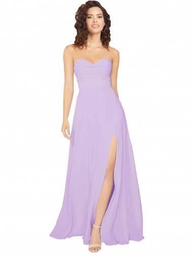 Melhores Sem Mangas Lilás Lombar Linha A Amor Vestidos de Festa / Vestidos de Madrinha