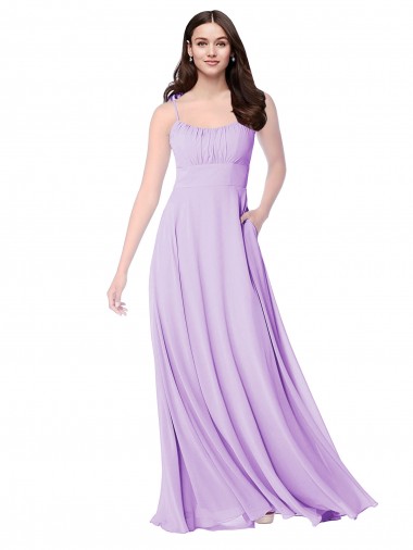 Melhores Sem Mangas Lilás Linha A Colher Vestidos de Madrinha