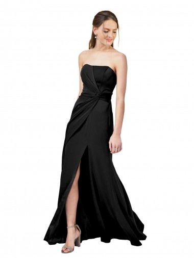 Melhores Sem Mangas Preto Lombar Bainha Sem alças Vestidos de Madrinha / Vestidos de Noite / Vestidos de Festa