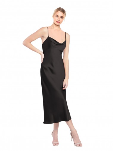 Melhores Sem Mangas Preto Lombar Linha A Alças finas Vestidos de Madrinha / Vestidos de Noite / Vestidos de Festa