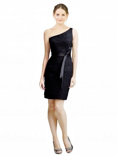 Melhores Sem Mangas Preto Abrir de volta Linha A Um Ombro Vestidos de Madrinha / Vestidos de Cocktail / Vestidos de Homecoming