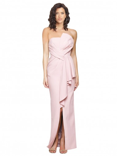 Melhores Sem Mangas Rosa Lombar Bainha Sem alças Vestidos de Madrinha / Vestidos de Noite / Vestidos de Festa
