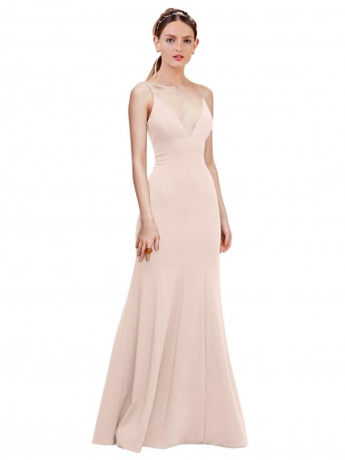 Melhores Sem Mangas Rosa Costas em V Linha A Decote V Vestidos de Madrinha / Vestidos de Noite / Vestidos de Festa