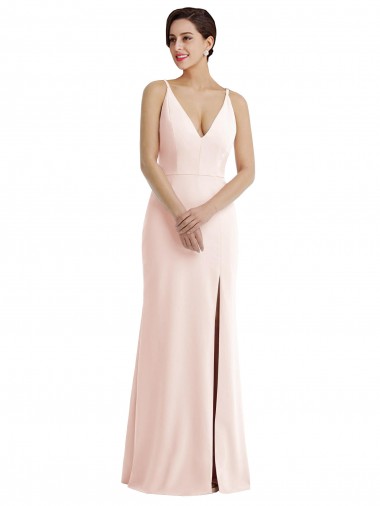 Melhores Sem Mangas Rosa Costas em V Trombeta Decote V Vestidos de Madrinha / Vestidos de Noite / Vestidos de Festa