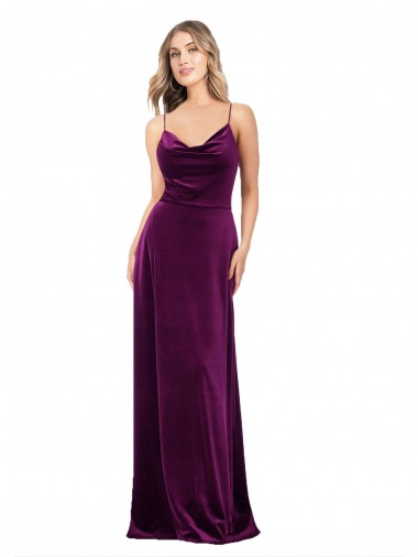 Melhores Sem Mangas Uva Criss Cruz Linha A Colher Vestidos de Madrinha / Vestidos de Noite / Vestidos de Festa