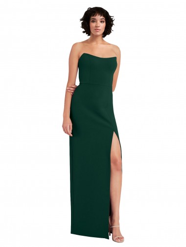 Melhores Sem Mangas Verde Meia-Noite Lombar Bainha Colher Vestidos de Madrinha / Vestidos de Noite / Vestidos de Festa