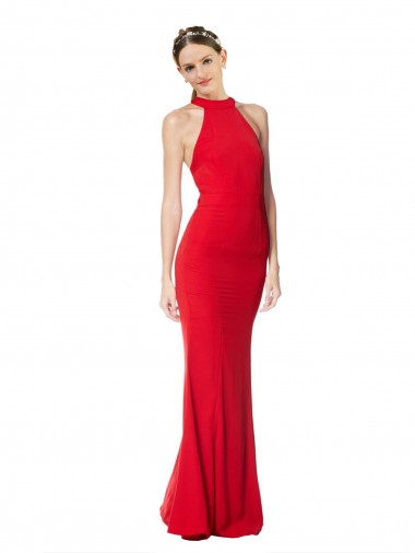 Melhores Sem Mangas Vermelho Sereia Cabeçada Vestidos de Noite / Vestidos de Festa