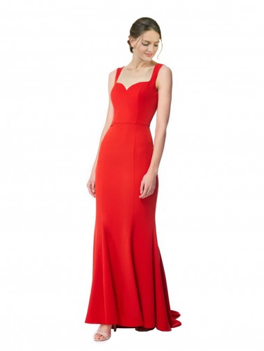 Melhores Sem Mangas Vermelho Sereia Amor Vestidos de Madrinha / Vestidos de Noite